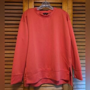 Danskin Crewneck Coral Sweatshirt Split Hem Women's Size L